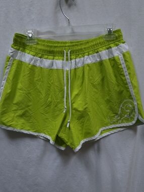 Athleta Lime Green Active Shorts with White Trim